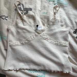 H&M, Size M, Cream Lace Top